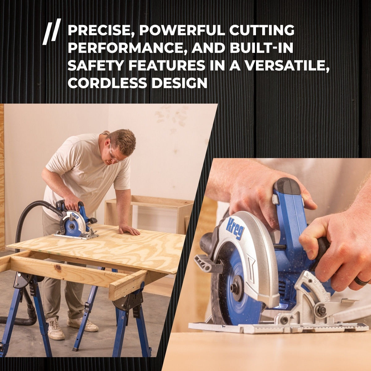 Kreg KPTCS725A 20V Ionic Drive 7-1/4-in Circular Saw, Tool Only