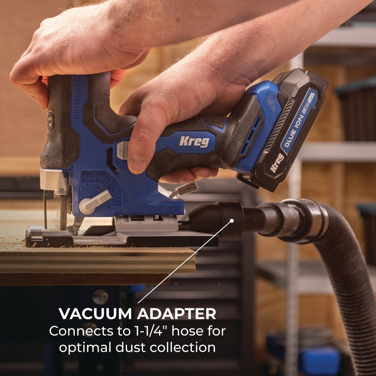 Kreg KPTJS100A 20V Ionic Drive Barrel Grip Jigsaw, Tool Only