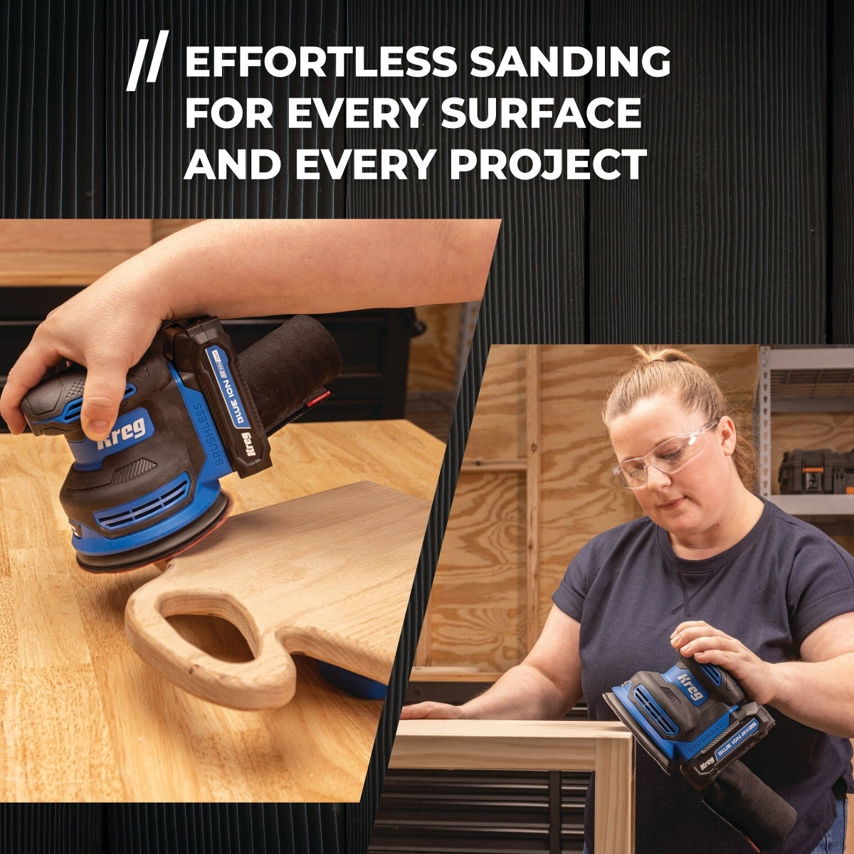 Kreg KPTRS500A 20V Ionic Drive Cordless 5-in Random Orbit Sander, Tool Only
