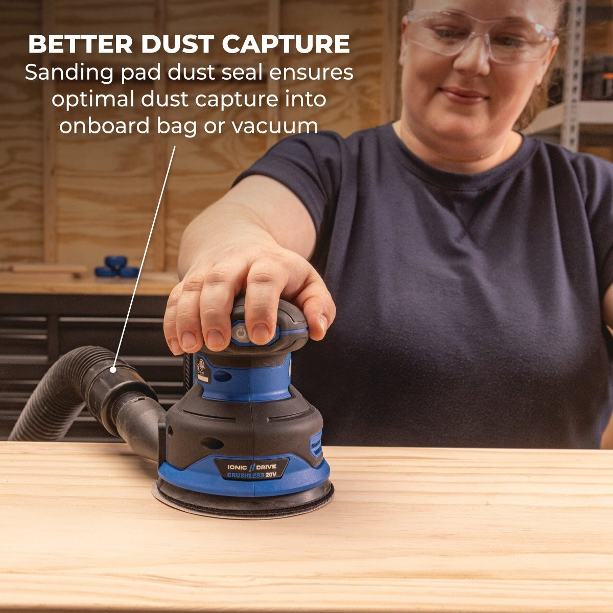 Kreg KPTRS500A 20V Ionic Drive Cordless 5-in Random Orbit Sander, Tool Only