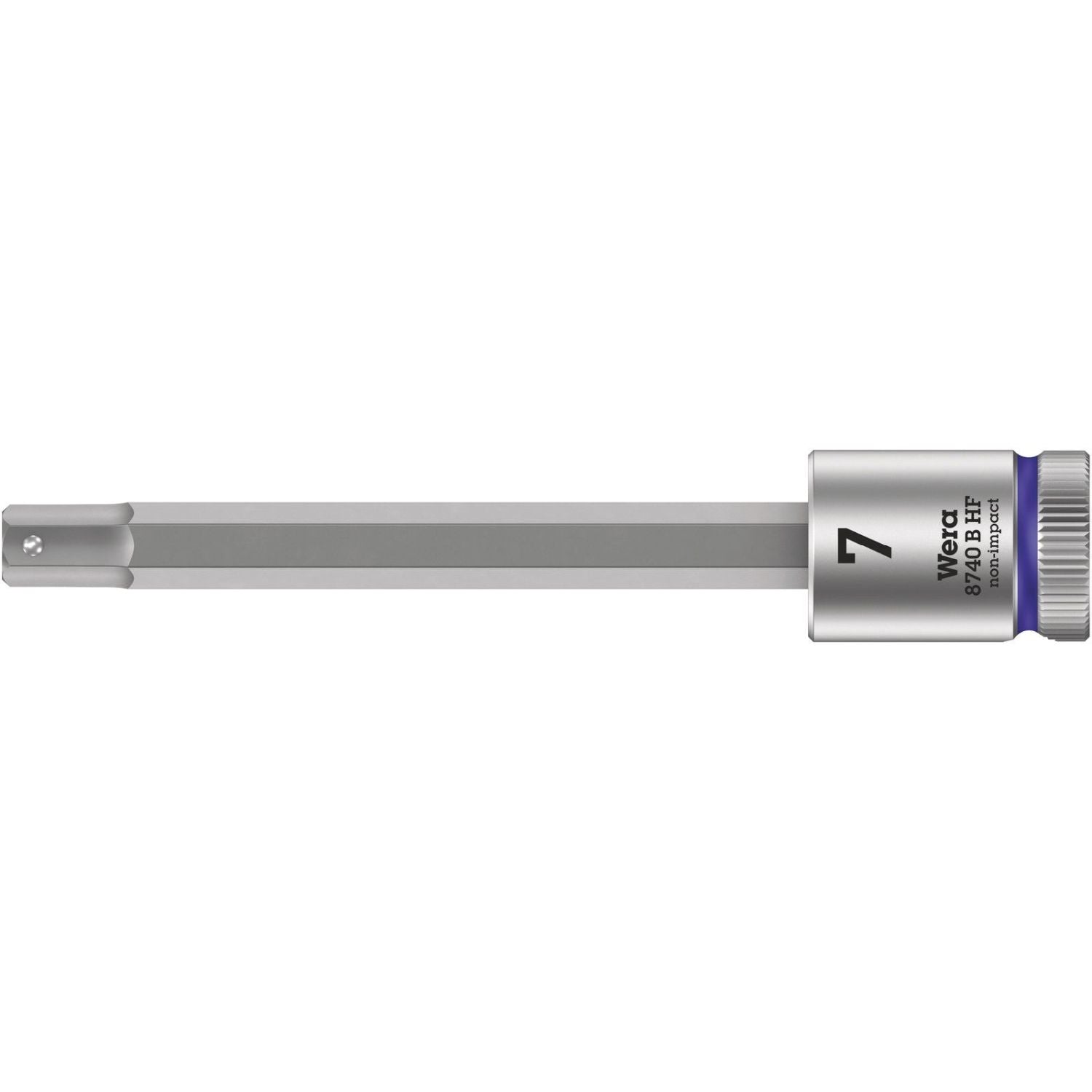 Wera 8740 B Hf Zyklop Bit Socket With Holding Function, 3/8-in. Drive, 7x100-mm.