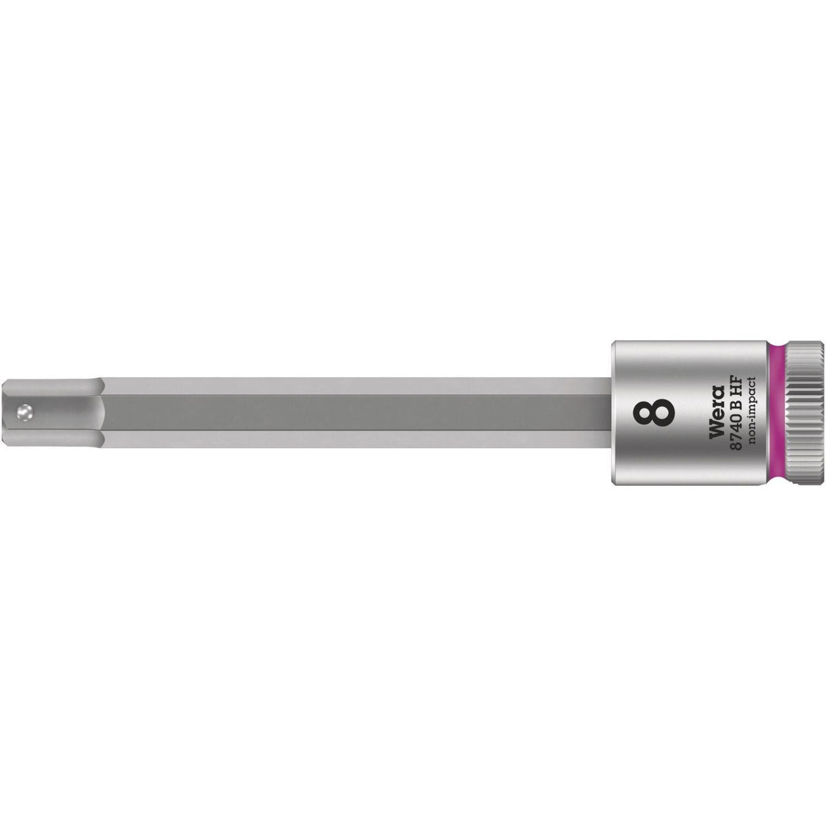 Wera 8740 B Hf Zyklop Bit Socket With Holding Function, 3/8-in. Drive, 8x100-mm.
