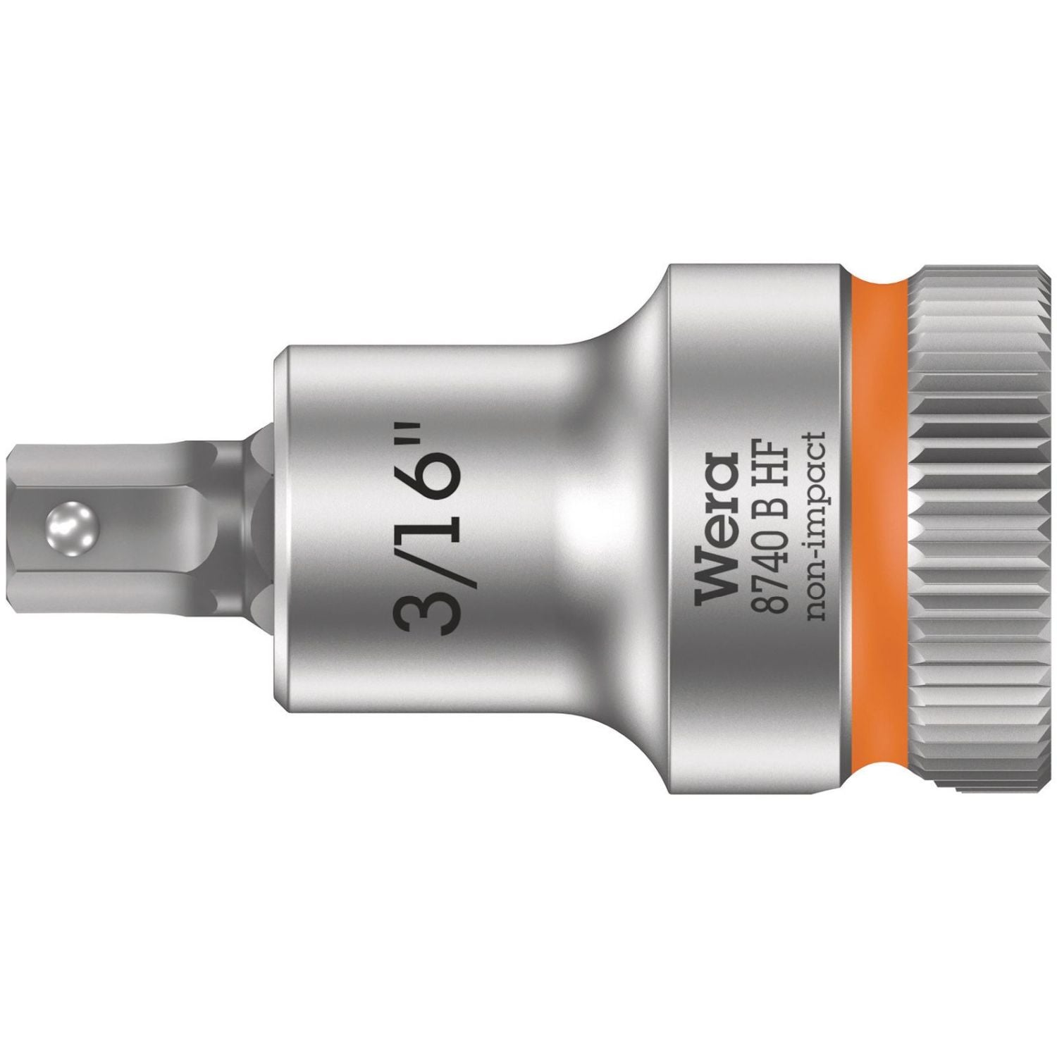 Wera 8740 B Hf Zyklop Bit Socket With Holding Function, 3/8-in. Drive, 3/16-in.x35-mm.