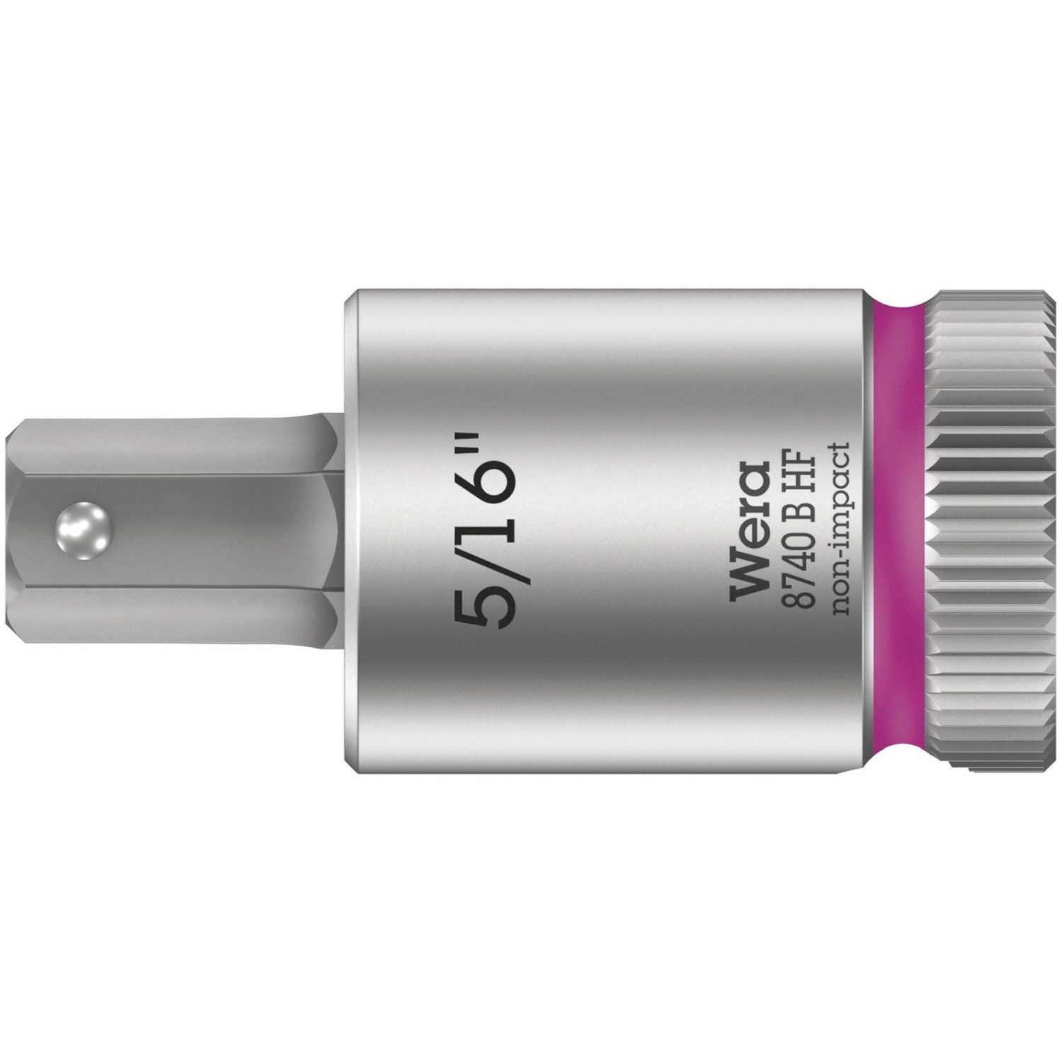 Wera 8740 B Hf Zyklop Bit Socket With Holding Function, 3/8-in. Drive, 5/16-in.x38.5-mm.