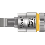 Wera 8700 A Fl Slotted Screws Zyklop Bit Socket, 1/4-in. Drive, 0.8x5.5x28-mm.