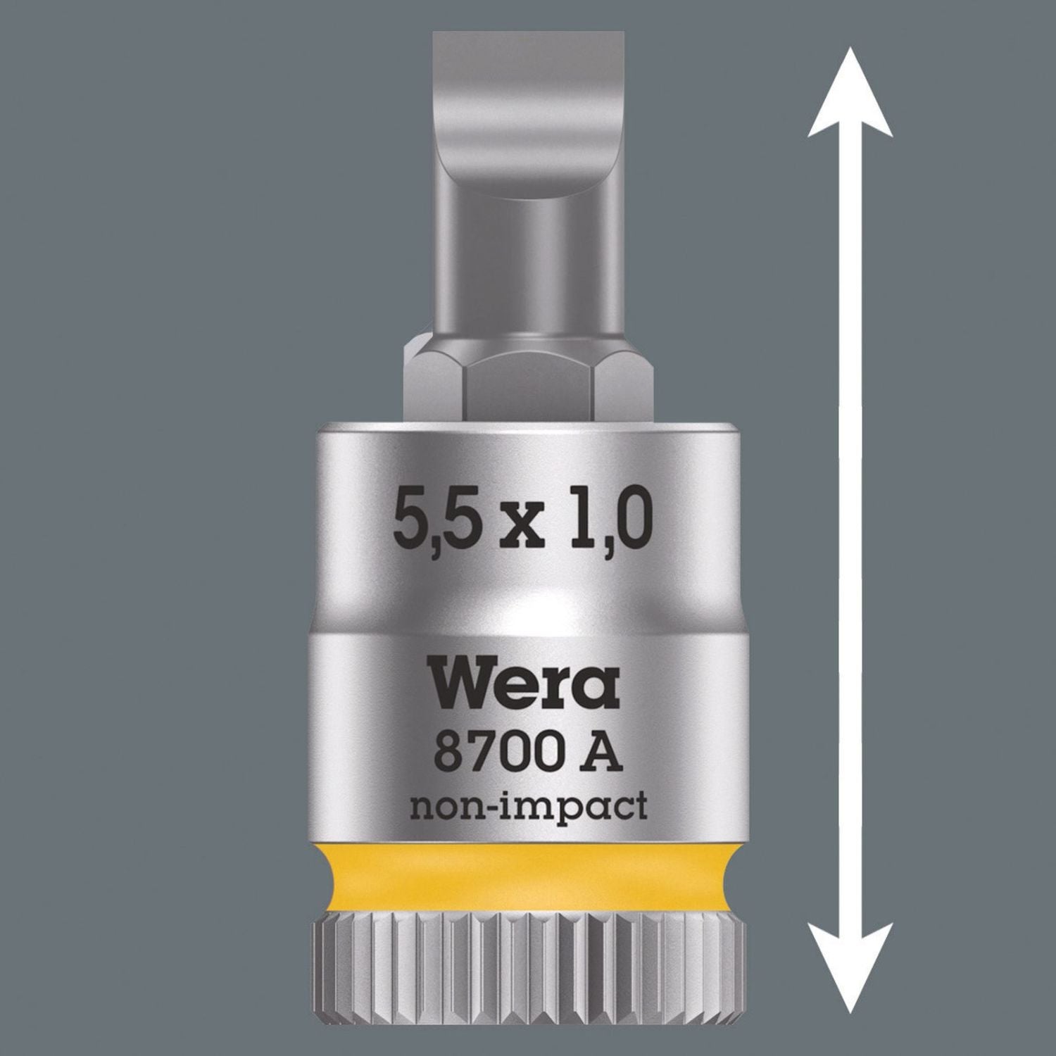 Wera 8700 A Fl Slotted Screws Zyklop Bit Socket, 1/4-in. Drive, 0.8x5.5x28-mm.