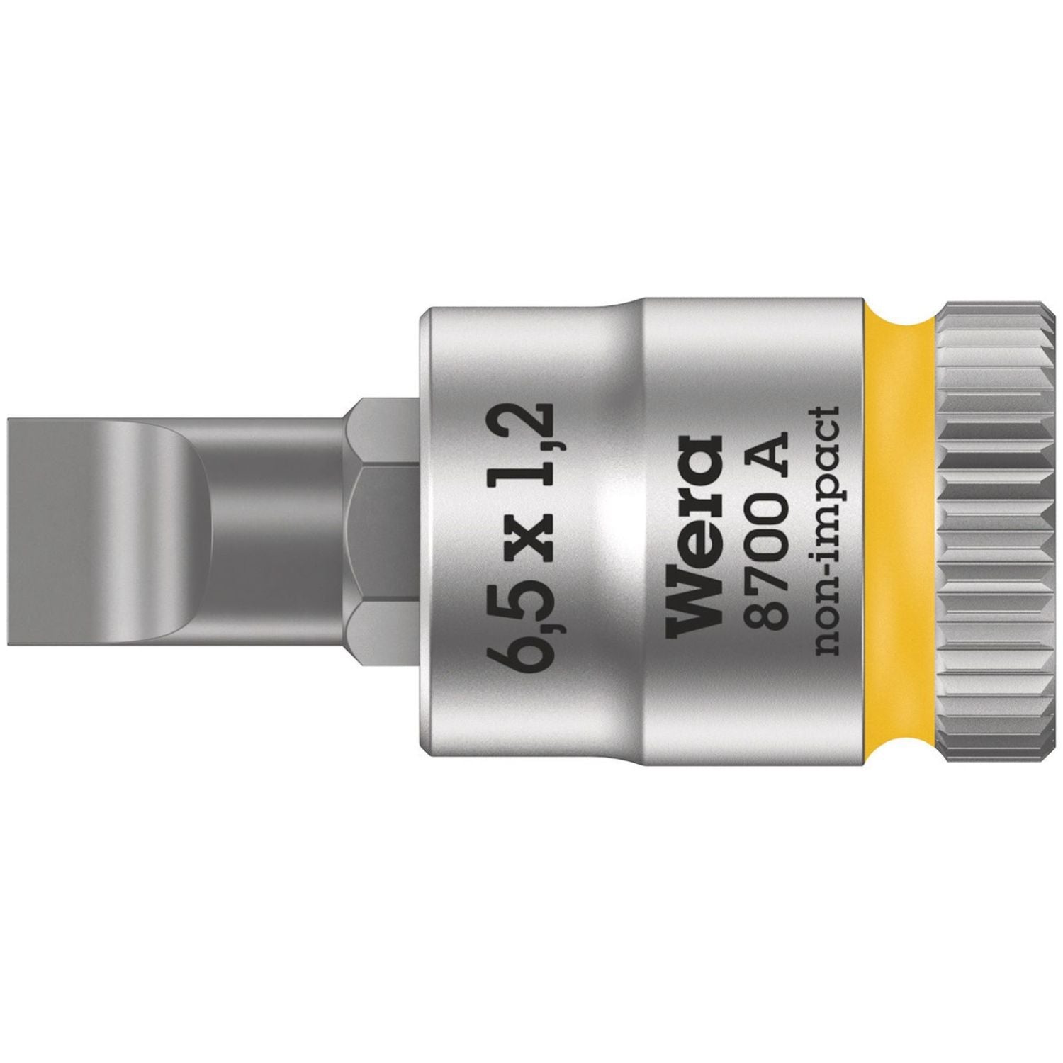 Wera 8700 A Fl Slotted Screws Zyklop Bit Socket, 1/4-in. Drive, 1.2x6.5x28-mm.
