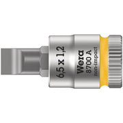 Wera 8700 A Fl Slotted Screws Zyklop Bit Socket, 1/4-in. Drive, 1.2x6.5x28-mm.
