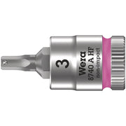Wera 8740 A Hf Zyklop Bit Socket With Holding Function, 1/4-in. Drive, 3x28-mm.