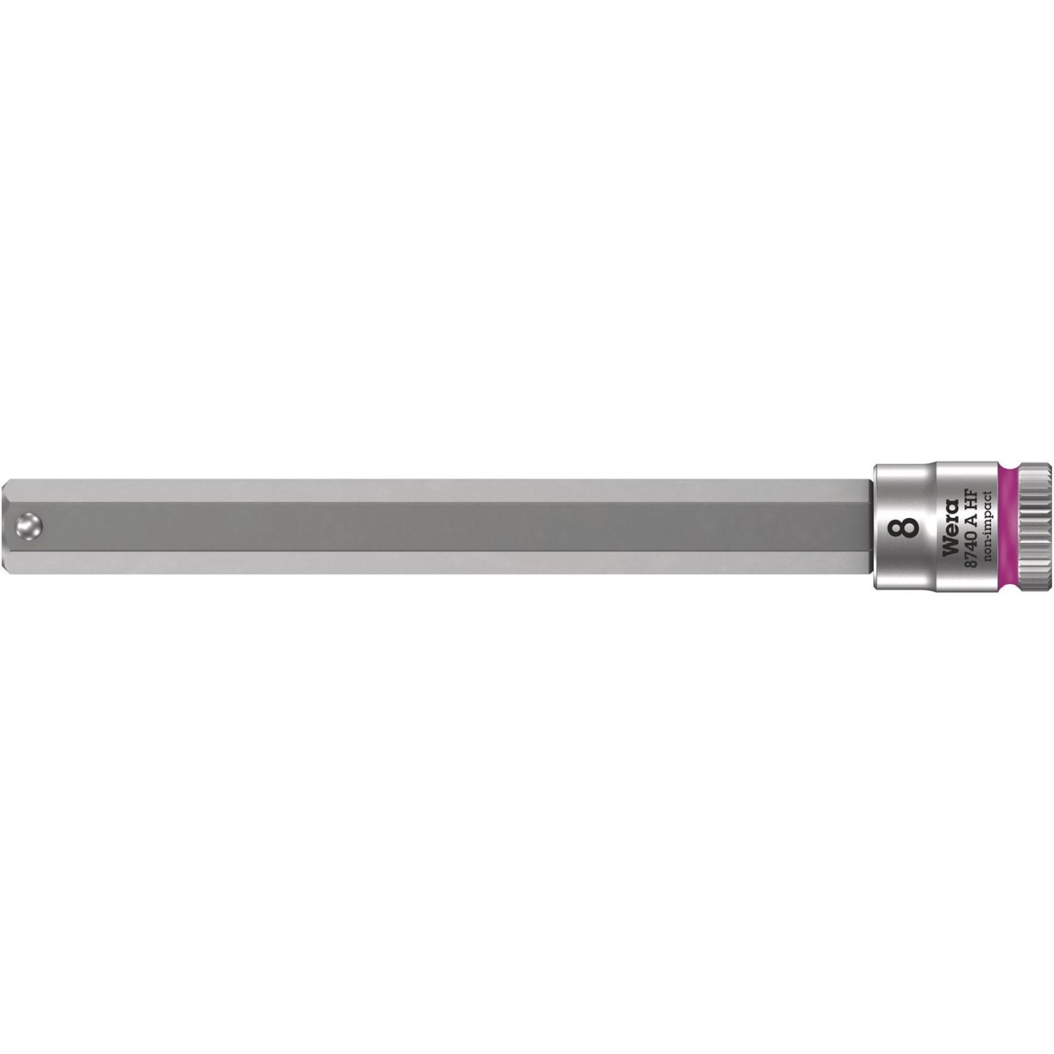 Wera 8740 A Hf Zyklop Bit Socket With Holding Function, 1/4-in. Drive, 8x100-mm.