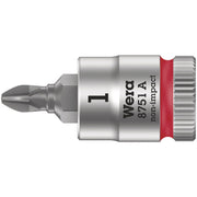 Wera 8751 A Phillips Zyklop Bit Socket, 1/4-in. Drive, Ph 1x28-mm.