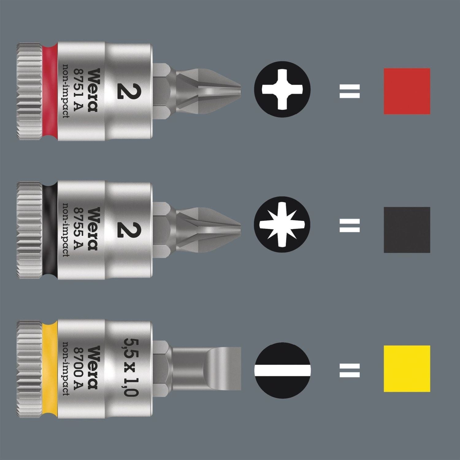 Wera 8751 A Phillips Zyklop Bit Socket, 1/4-in. Drive, Ph 1x28-mm.