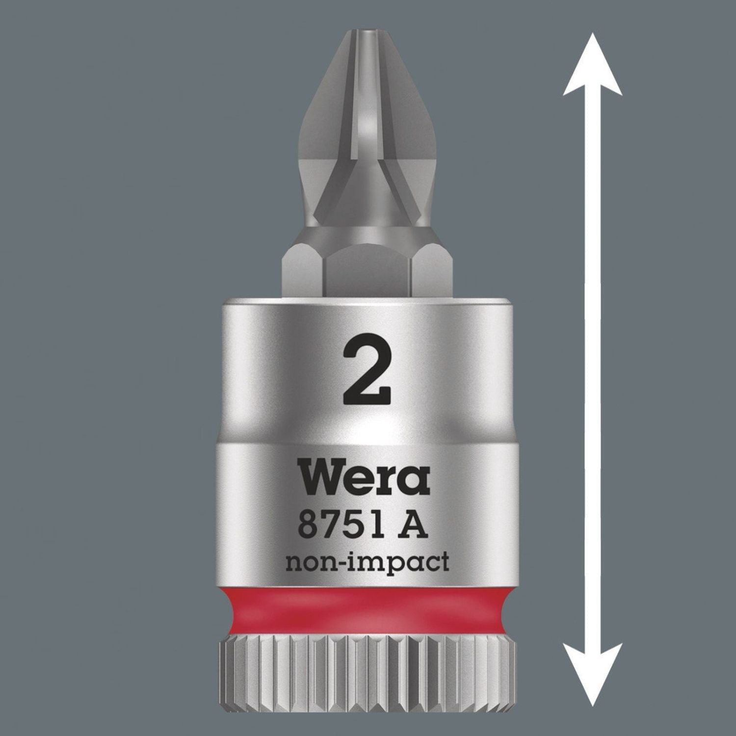 Wera 8751 A Phillips Zyklop Bit Socket, 1/4-in. Drive, Ph 1x28-mm.