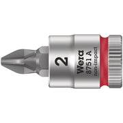 Wera 8751 A Phillips Zyklop Bit Socket, 1/4-in. Drive, Ph 2x28-mm.