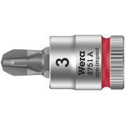 Wera 8751 A Phillips Zyklop Bit Socket, 1/4-in. Drive, Ph 3x28-mm.