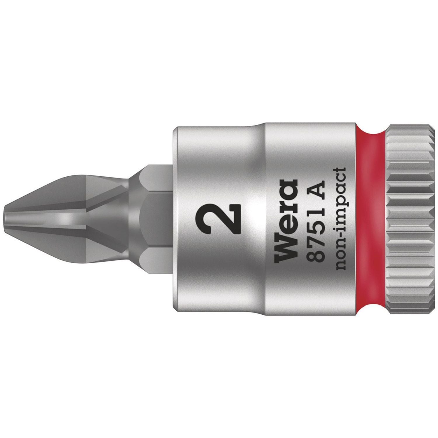 Wera 8751 A Phillips Zyklop Bit Socket, 1/4-in. Drive, Ph 3x28-mm.