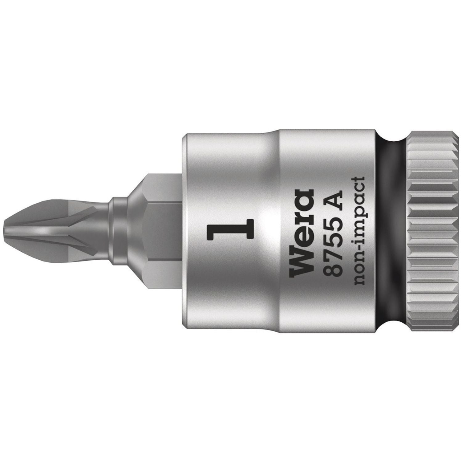 Wera 8755 A Pozidriv Zyklop Bit Socket, 1/4-in. Drive, Pz 1x28-mm.