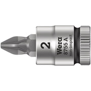 Wera 8755 A Pozidriv Zyklop Bit Socket, 1/4-in. Drive, Pz 2x28-mm.