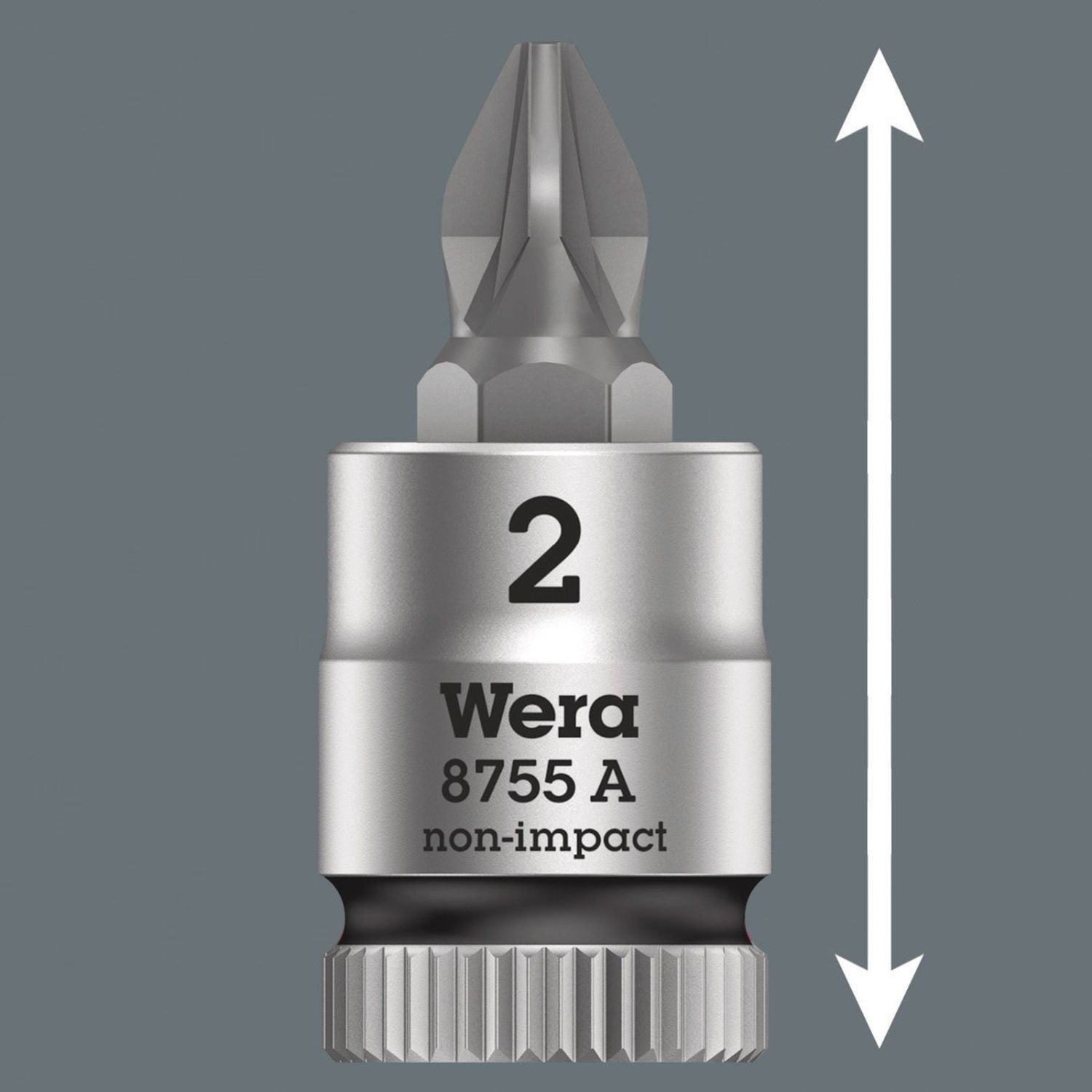 Wera 8755 A Pozidriv Zyklop Bit Socket, 1/4-in. Drive, Pz 3x28-mm.