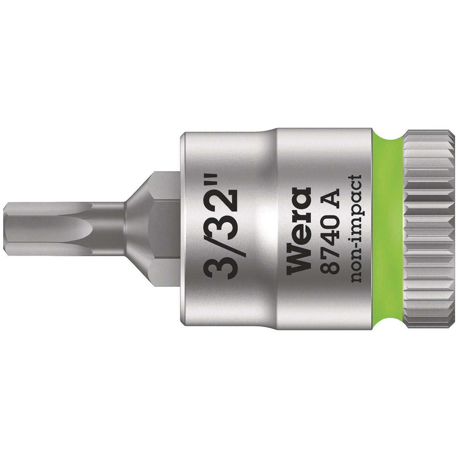 Wera 8740 A Zyklop Bit Socket, 1/4-in. Drive, 3/32-in.x28-mm.