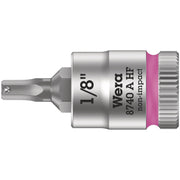Wera 8740 A Hf Zyklop Bit Socket With Holding Function, 1/4-in. Drive, 1/8-in.x28-mm.