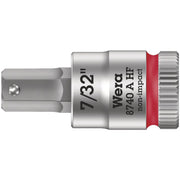 Wera 8740 A Hf Zyklop Bit Socket With Holding Function, 1/4-in. Drive, 7/32-in.x28-mm.