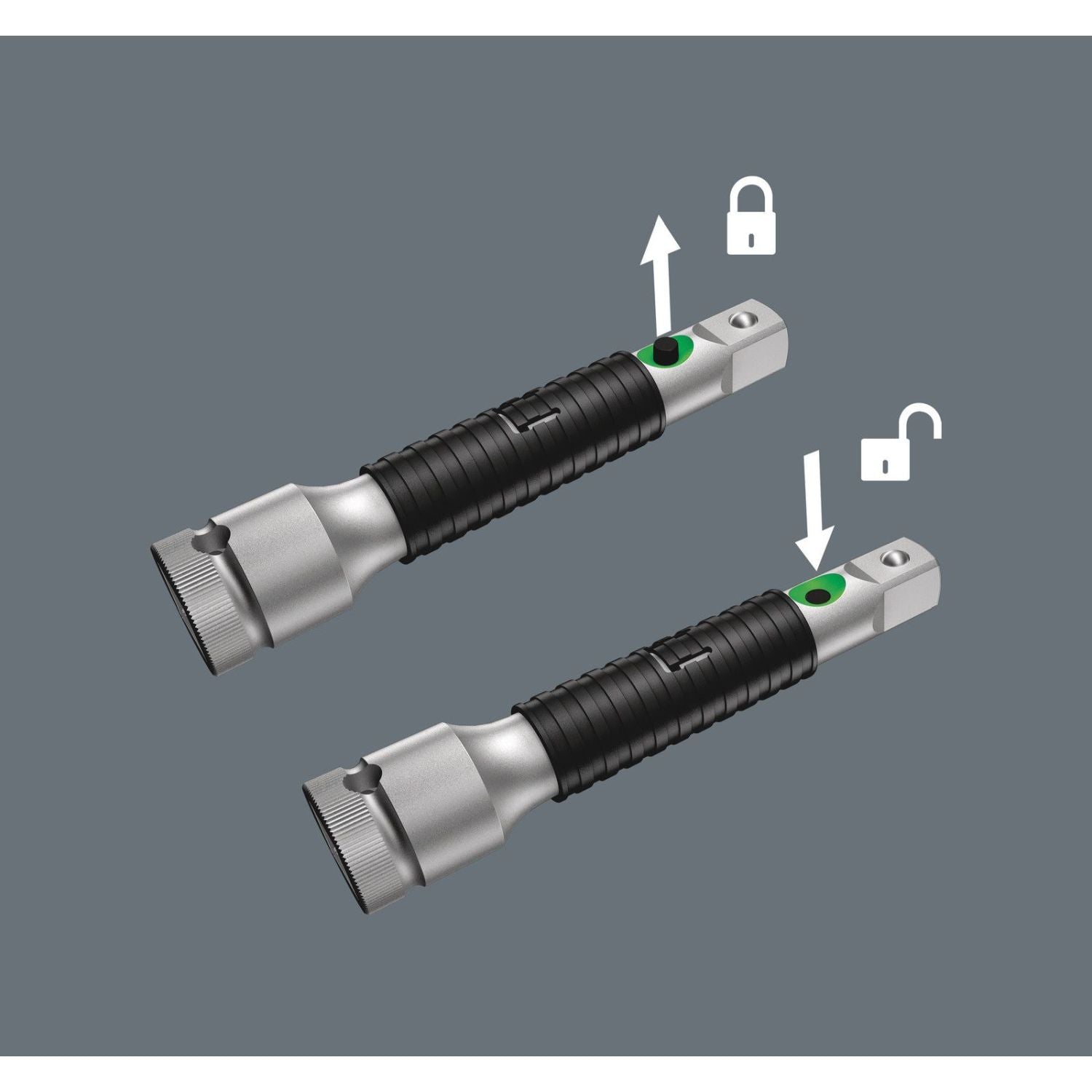 Wera 8796 Sa Zyklop "Flexible-Lock-in. Extension With Free-Turning Sleeve, Short, 1/4-in., 1/4-in.x75-mm.