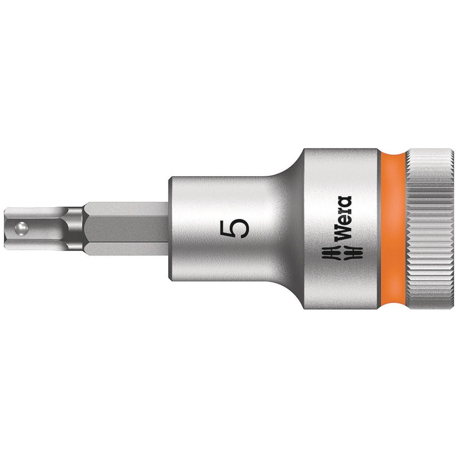 Wera 8740 C Hf Zyklop Bit Socket With 1/2-in. Drive With Holding Function, 5x60-mm.