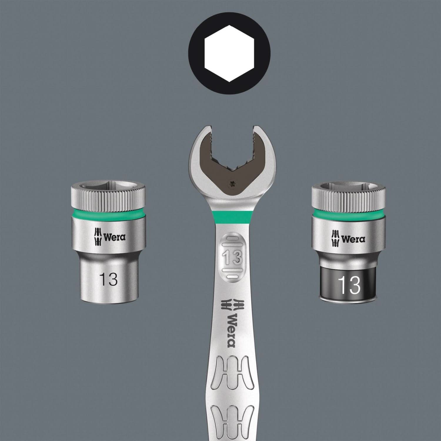 Wera Belt A 2 Zyklop In-Hex-Plus Bit Socket Set With Holding Function, 1/4-in. Drive, 8-Pieces