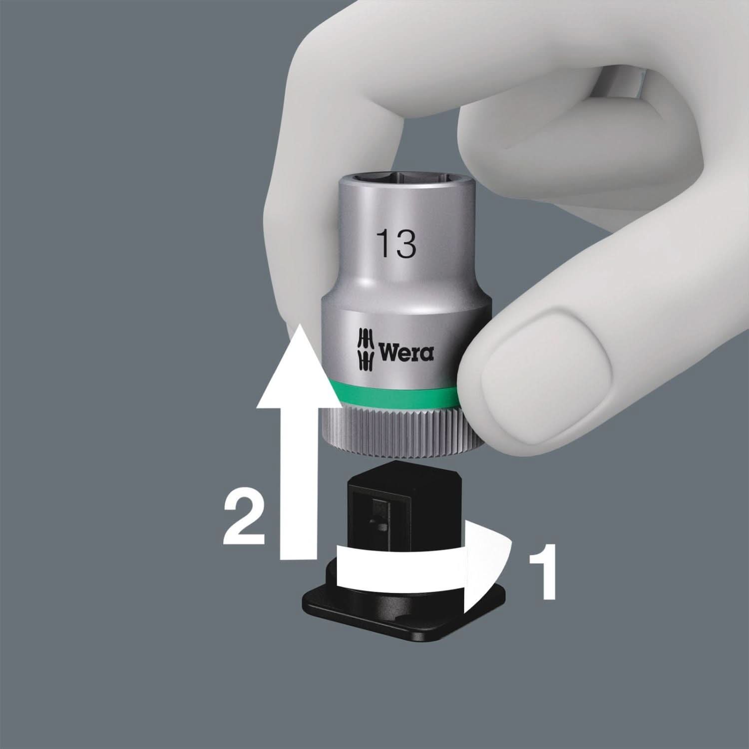 Wera Belt A 2 Zyklop In-Hex-Plus Bit Socket Set With Holding Function, 1/4-in. Drive, 8-Pieces