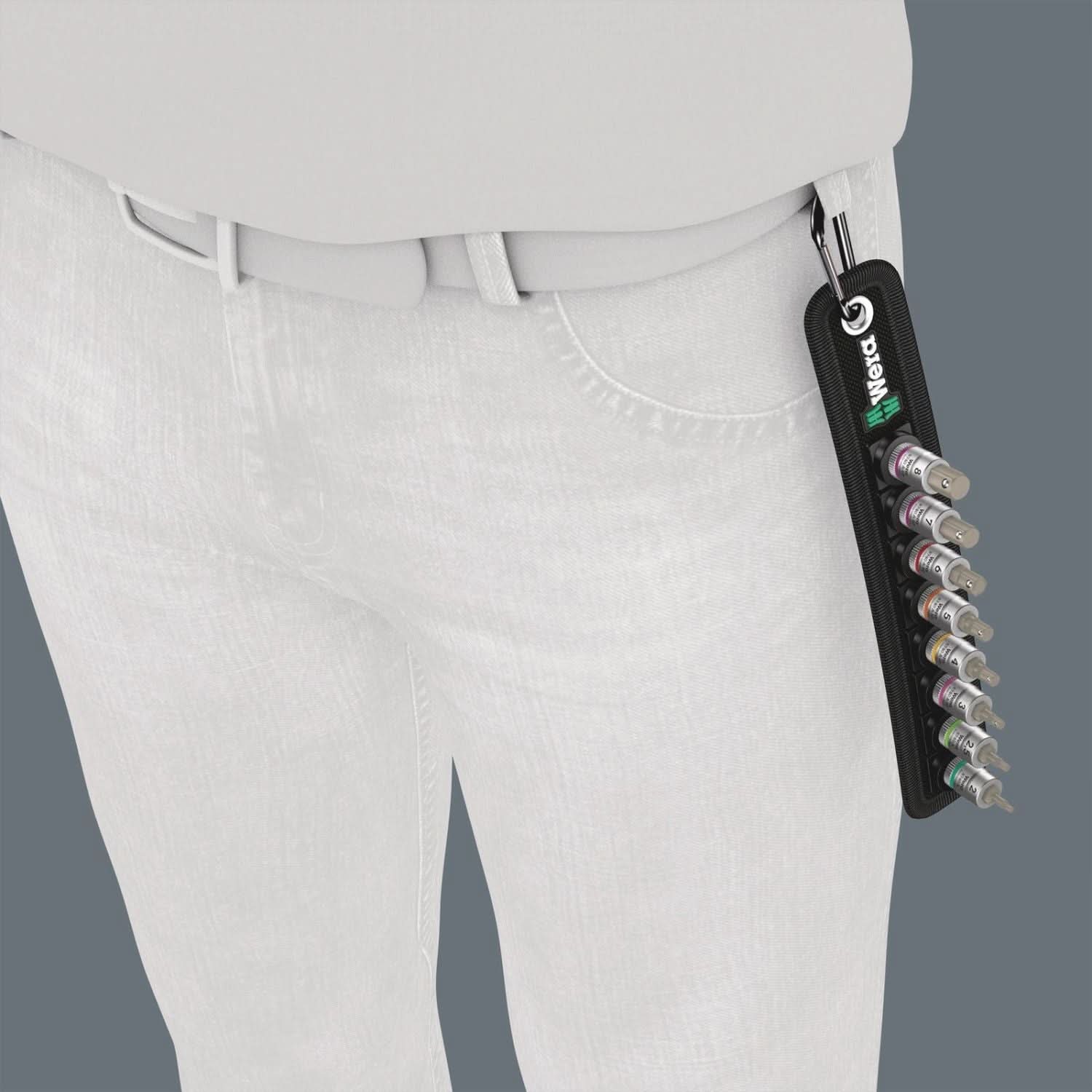 Wera Belt A 2 Zyklop In-Hex-Plus Bit Socket Set With Holding Function, 1/4-in. Drive, 8-Pieces