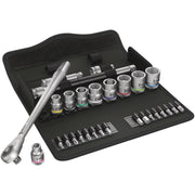 Wera 8100 SB 7 Zyklop Metal Ratchet Set With Push-Through Square, 3/8-in. Drive, Metric, 29-Pieces