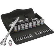 Wera 8100 SB 8 Zyklop Metal Ratchet Set With Switch Lever, 3/8-in. Drive, Metric, 29-Pieces