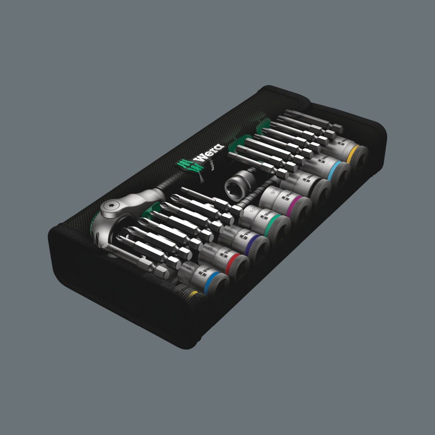 Wera 8100 SB 9 Zyklop Speed Ratchet Set, 3/8-in. Drive, Imperial, 29-Pieces