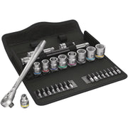 Wera 8100 SB 11 Zyklop Metal Ratchet Set With Switch Lever, 3/8-in. Drive, Imperial, 29-Pieces