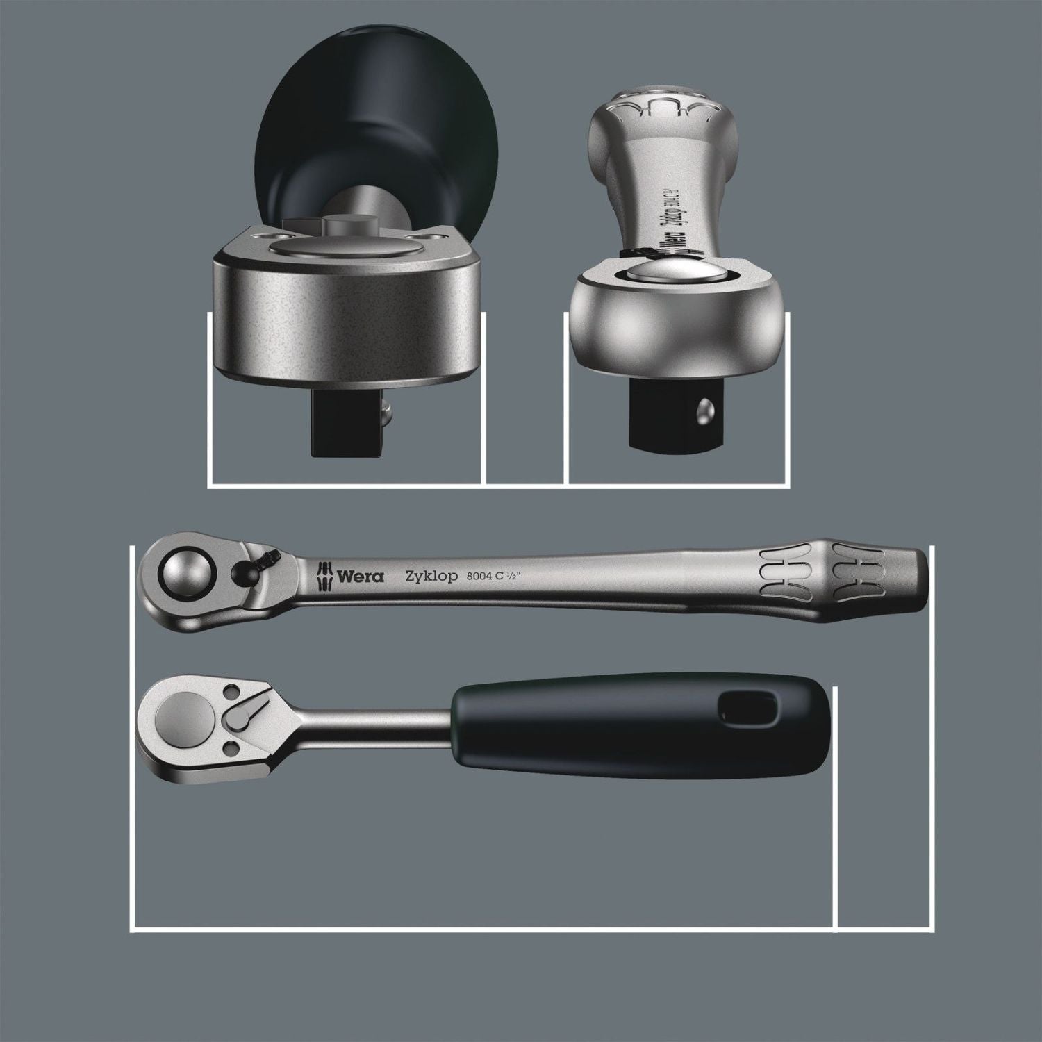 Wera 8100 SB 11 Zyklop Metal Ratchet Set With Switch Lever, 3/8-in. Drive, Imperial, 29-Pieces