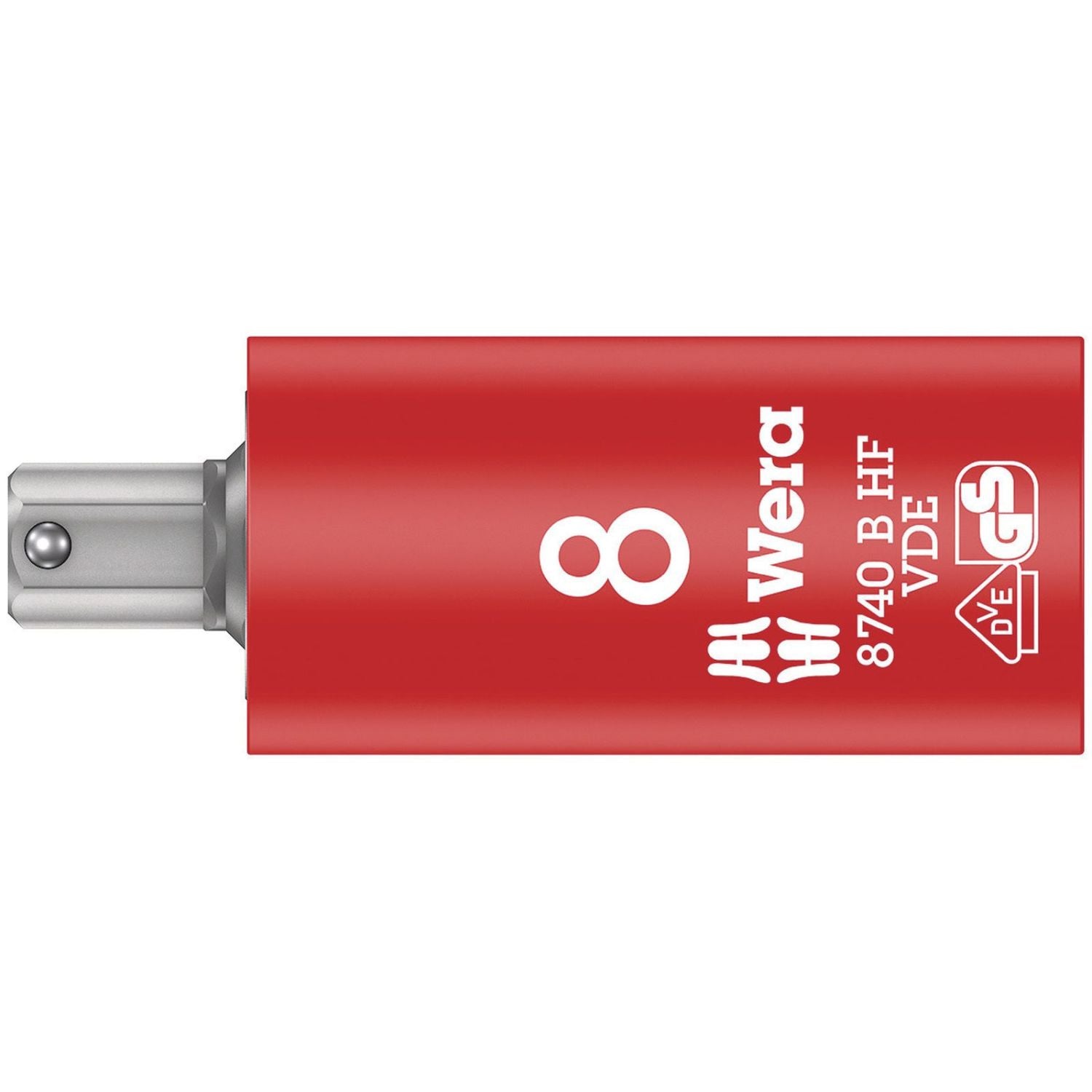 Wera 8740 B VDE Hf Zyklop Hex Bit Socket, Insulated, With Holding Function, 3/8-in. Drive, 5x55-mm.