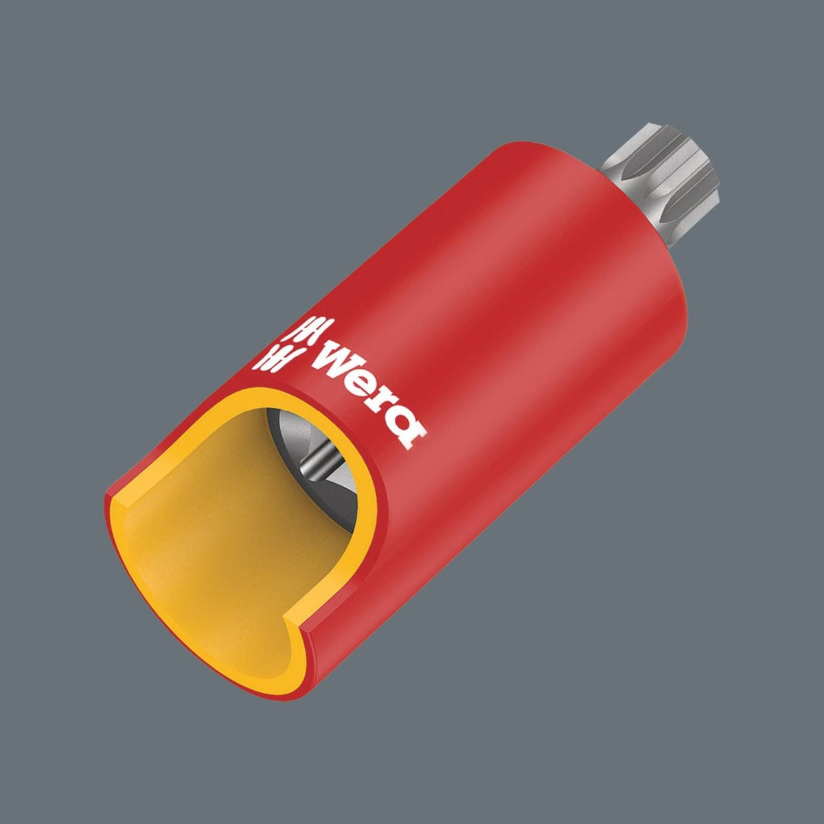 Wera 8760 B VDE Xzn Zyklop Bit Socket, Insulated, 3/8-in. Drive, For Multi-Point Socket Screws, M 8x59-mm.
