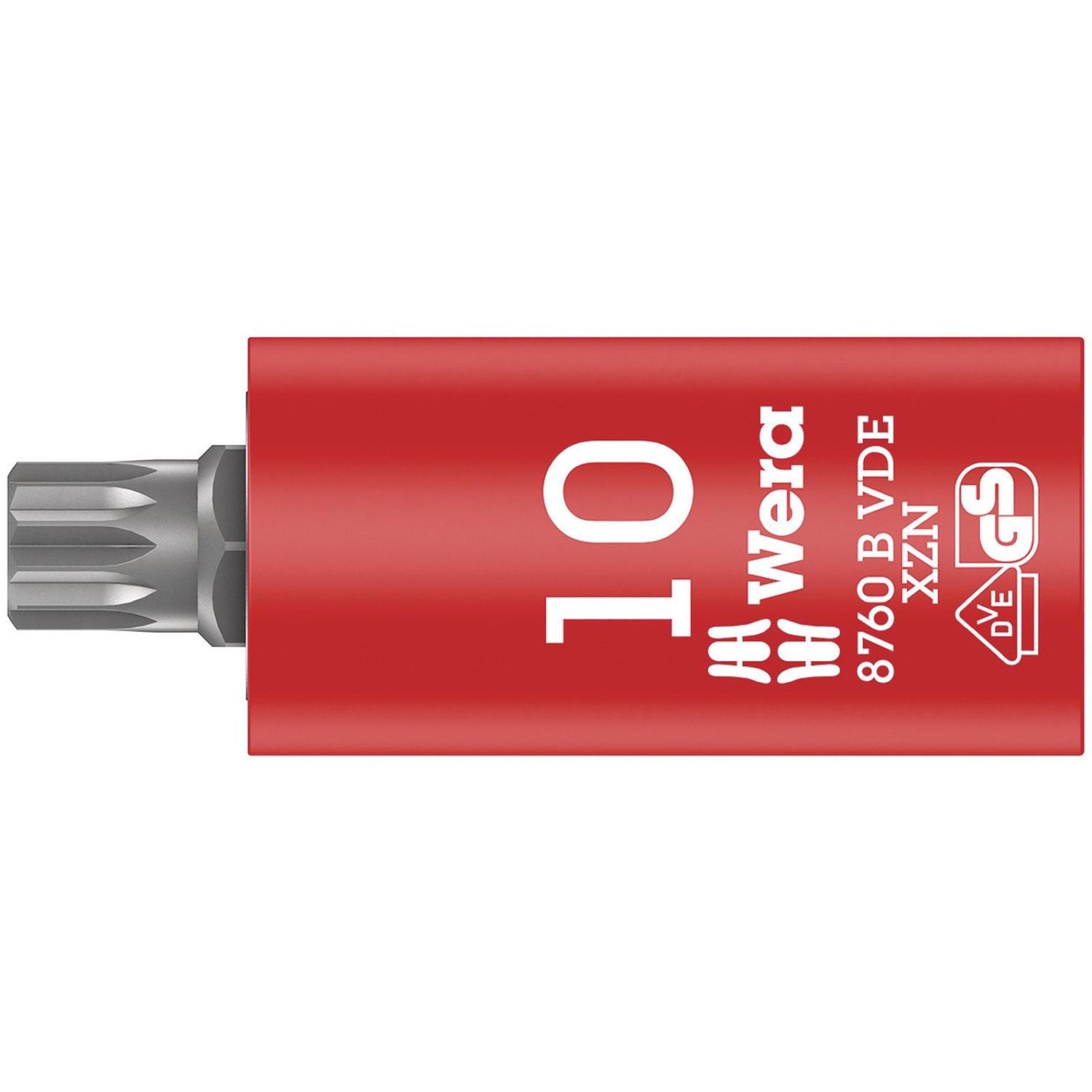 Wera 8760 B VDE Xzn Zyklop Bit Socket, Insulated, 3/8-in. Drive, For Multi-Point Socket Screws, M 10x59-mm.