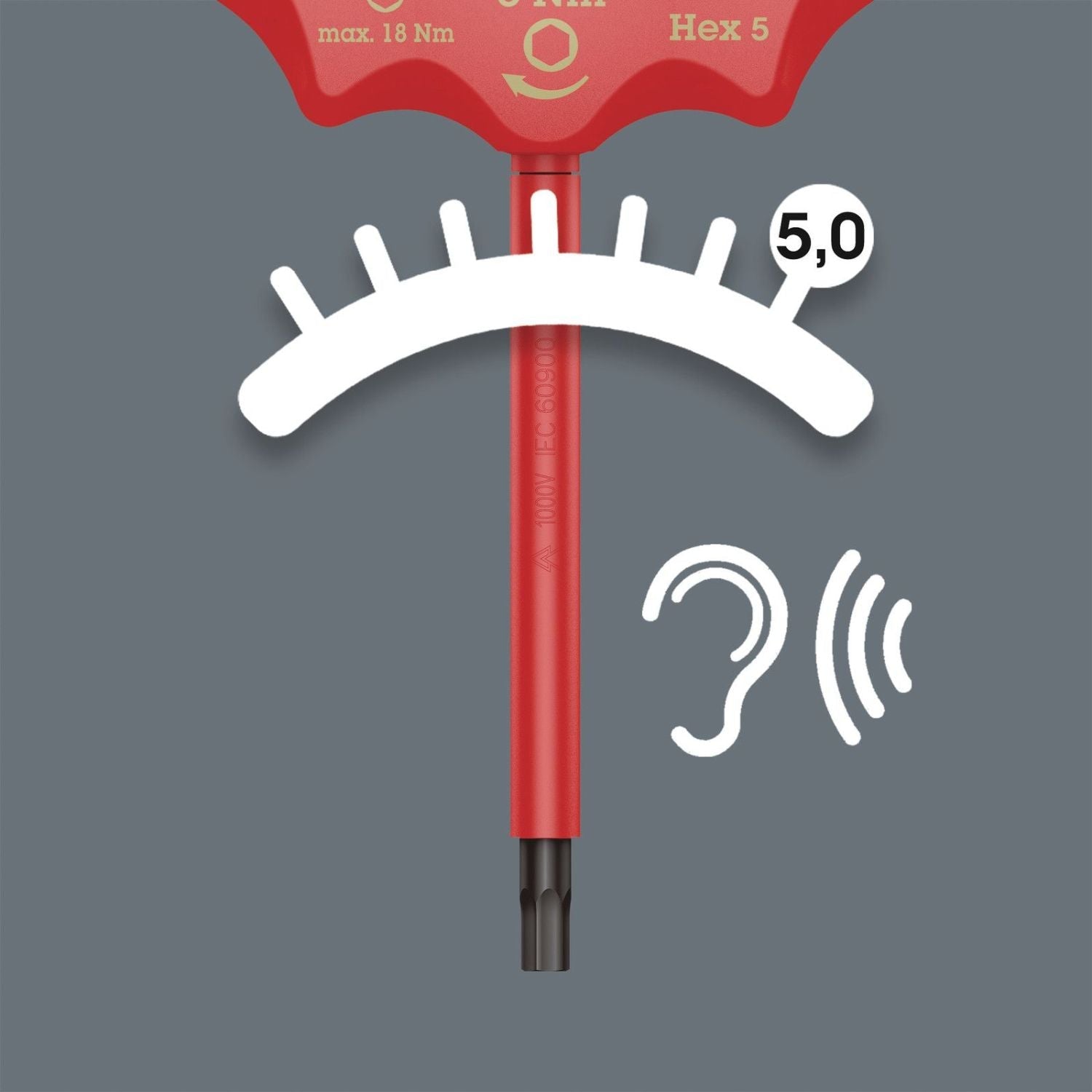 Wera 400 I VDE Hex Insulated Torque-indicator, 5-mm.x5.0 Nm