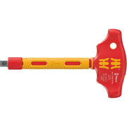 Wera 410 I VDE B Ra Vde-insulated T-Handle Adapter Screwdriver With Ratchet Functionality For 3/8-in. Sockets, 3/8-in.x130-mm.