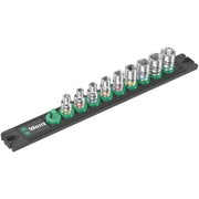 Wera Magnetic Socket Rail A 4 Zyklop Socket Set, 1/4-in. Drive, 9-Pieces