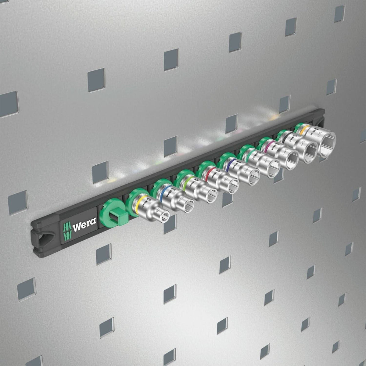Wera Magnetic Socket Rail B Imperial 1 Zyklop Socket Set 3/8-in. Drive, Imperial, 9-Pieces