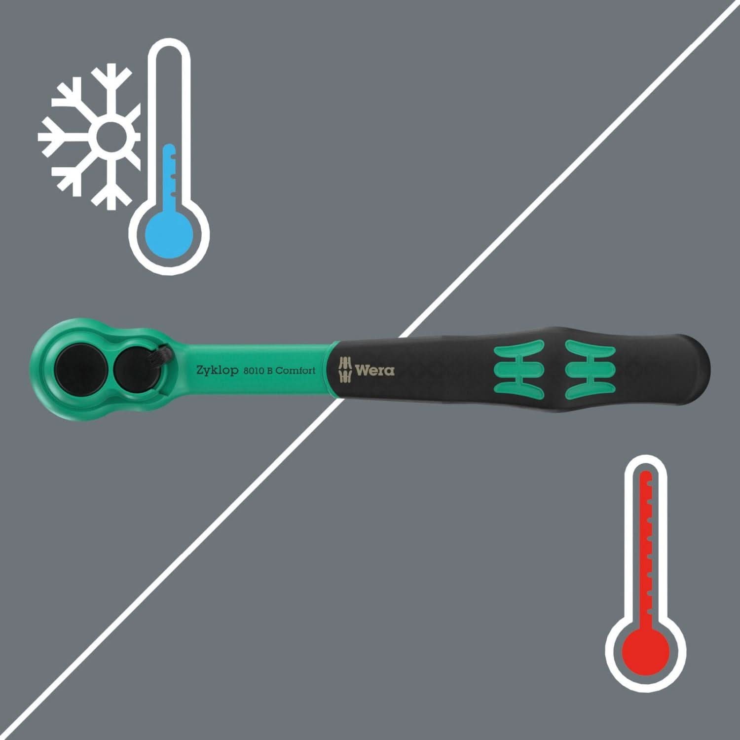 Wera 8010 B Zyklop Comfort Ratchet, With Reversing Lever, With 3/8-in. Drive, 3/8-in.x230-mm.