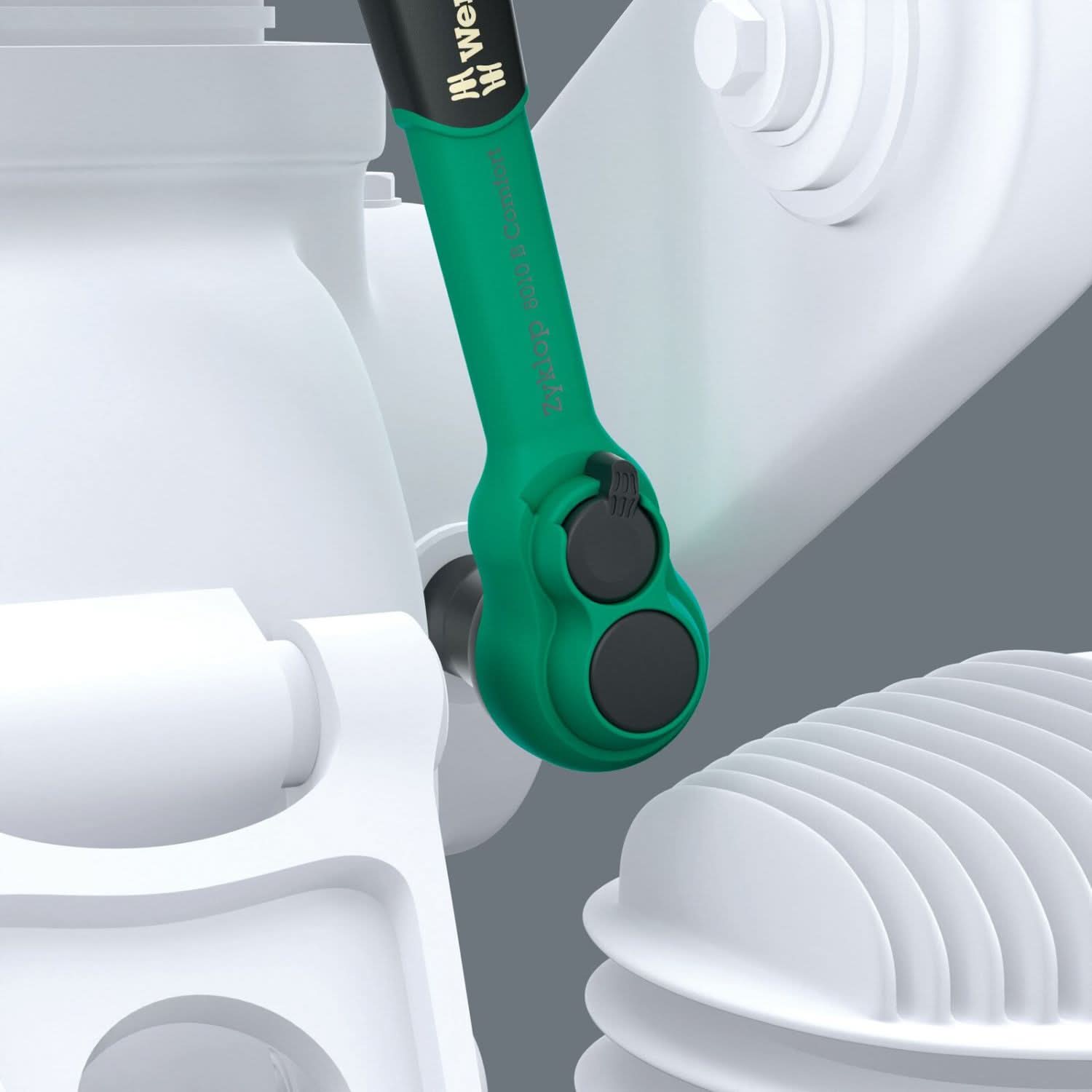 Wera 8010 B Zyklop Comfort Ratchet, With Reversing Lever, With 3/8-in. Drive, 3/8-in.x230-mm.