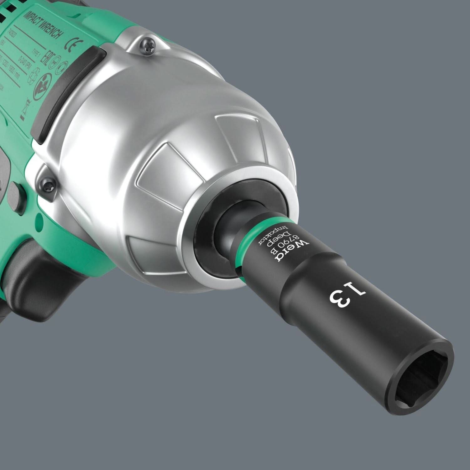 Wera 8790 B Impaktor Deep Socket With 3/8-in. Drive, 19x63-mm.