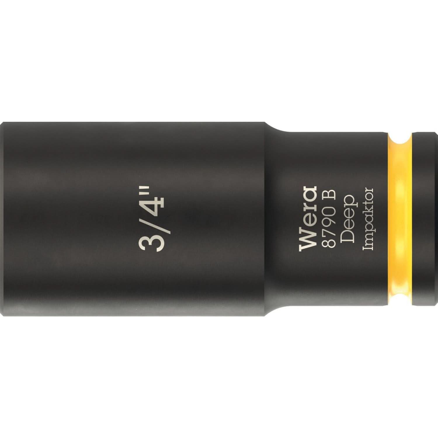 Wera 8790 B Impaktor Deep Socket With 3/8-in. Drive, 3/4-in.x63-mm.