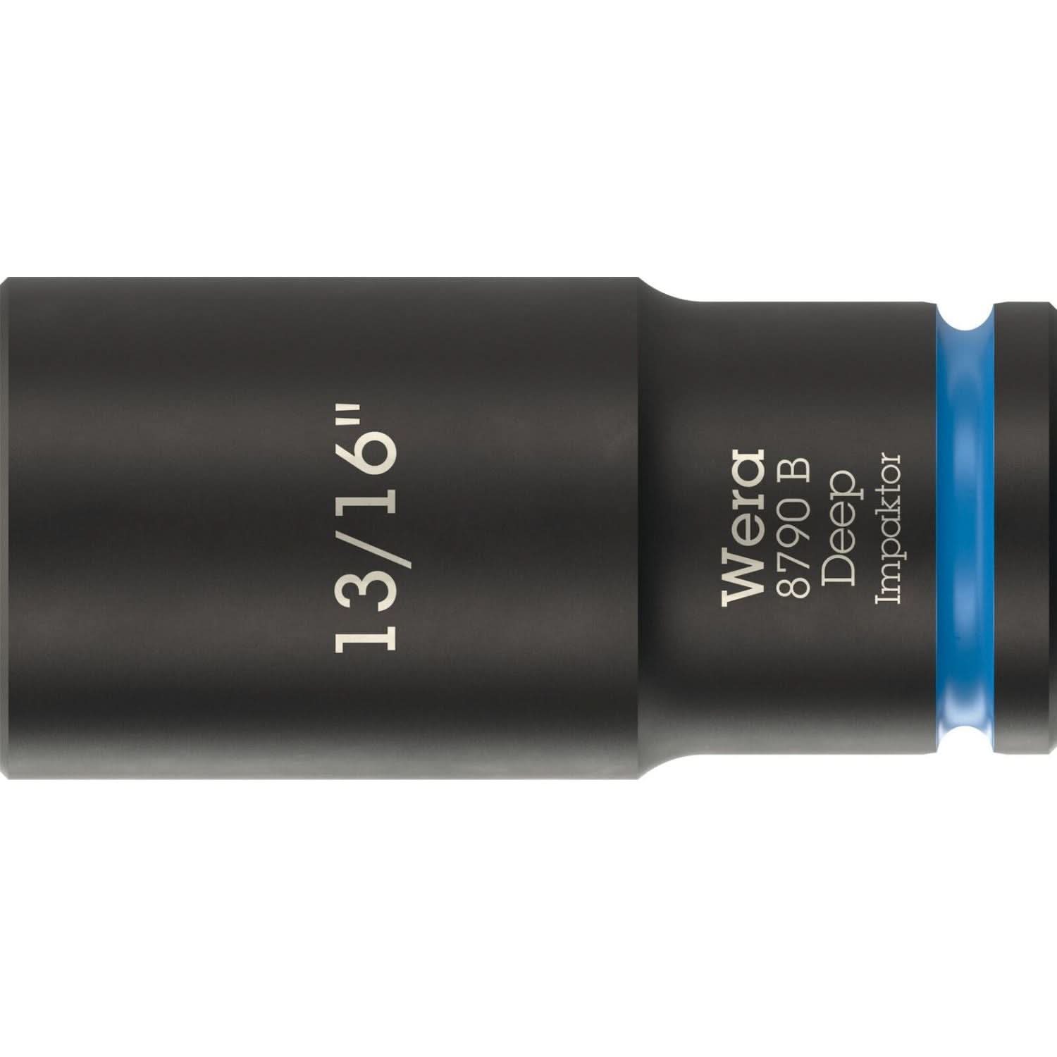 Wera 8790 B Impaktor Deep Socket With 3/8-in. Drive, 13/16-in.x63-mm.