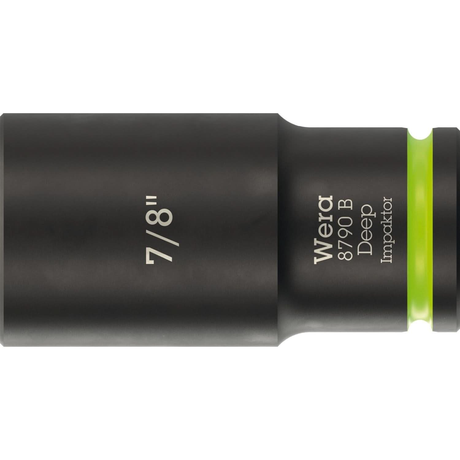 Wera 8790 B Impaktor Deep Socket With 3/8-in. Drive, 7/8-in.x63-mm.