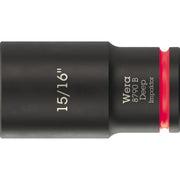 Wera 8790 B Impaktor Deep Socket With 3/8-in. Drive, 15/16-in.x63-mm.